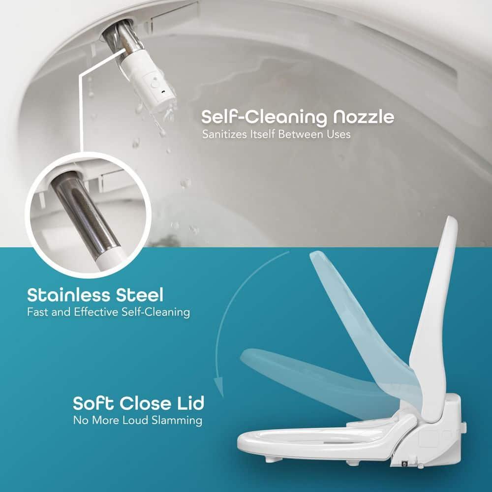 BidetMate 1000 Series Japanese Toilet Seat with Heated Bidet & Control Panel, Elongated