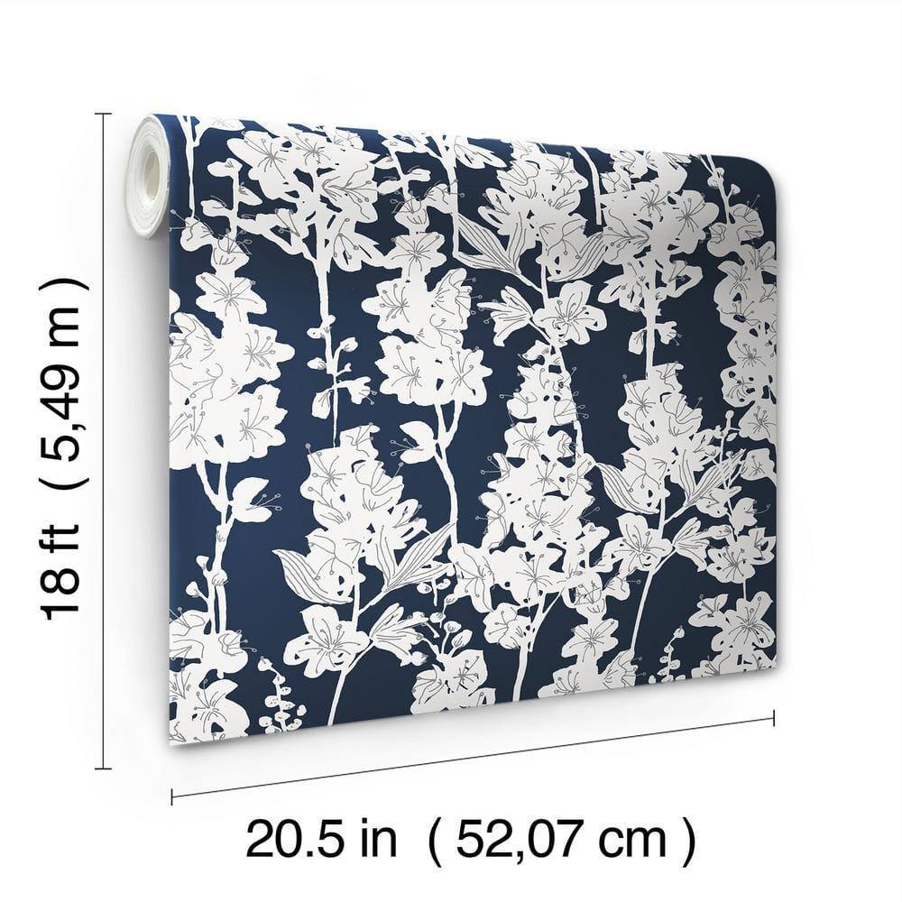 Larkspur 18' L x 20.5" W Peel and Stick Wallpaper Roll