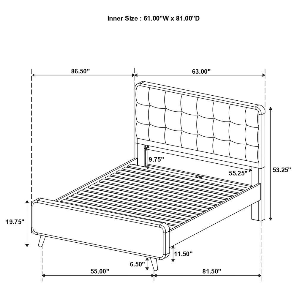 Kirby Kha Robyn Wood Panel Bed Dark Walnut