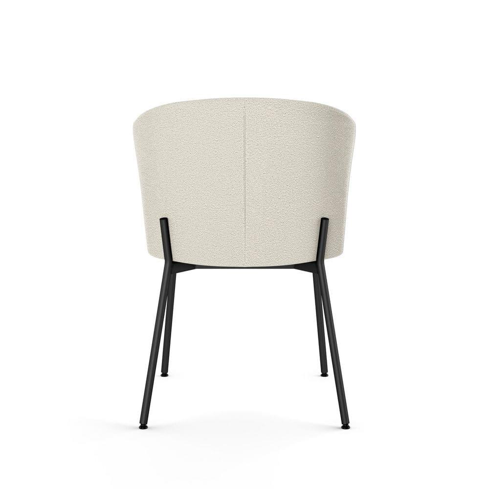Amisco Camilla Dining Chair - Cream Bouclé Polyester / Black Metal