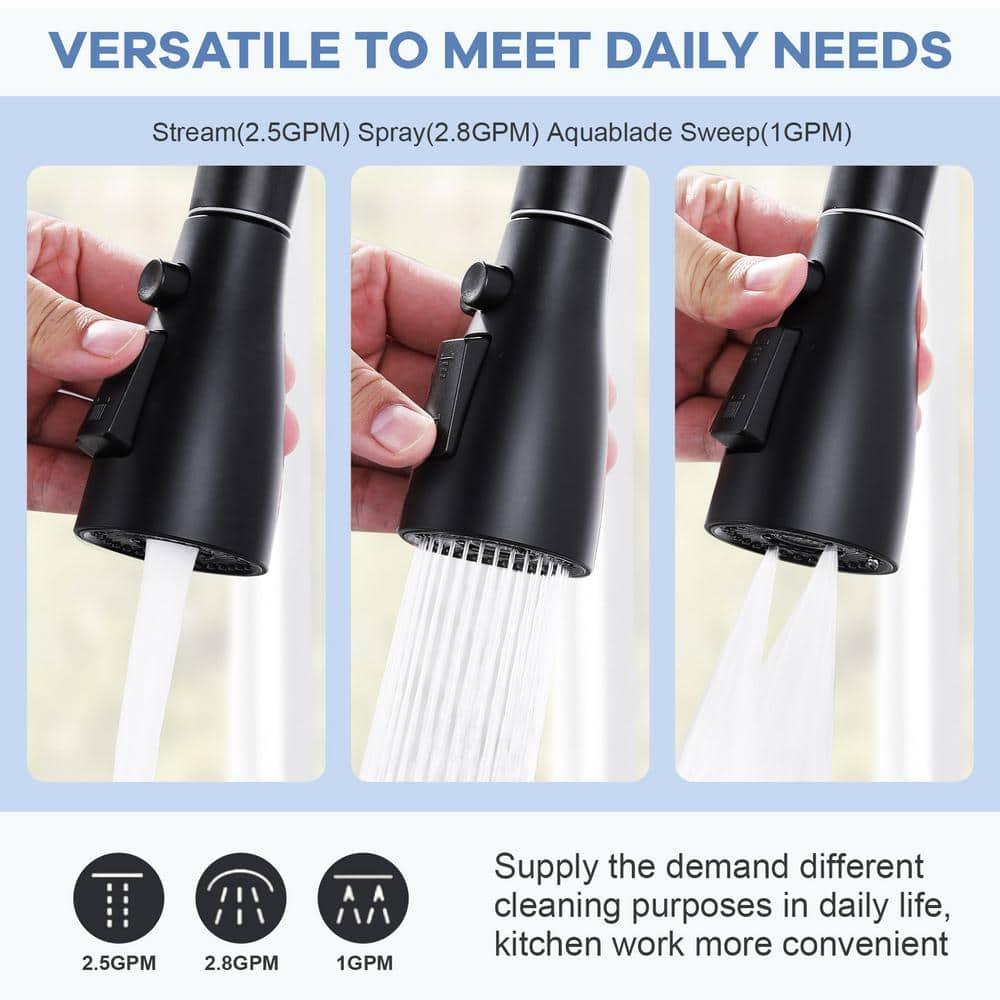 WOWOW 3-Function Sprayer Pull Down Kitchen Faucet Spray Head Replacement With 9-Adapter Kit
