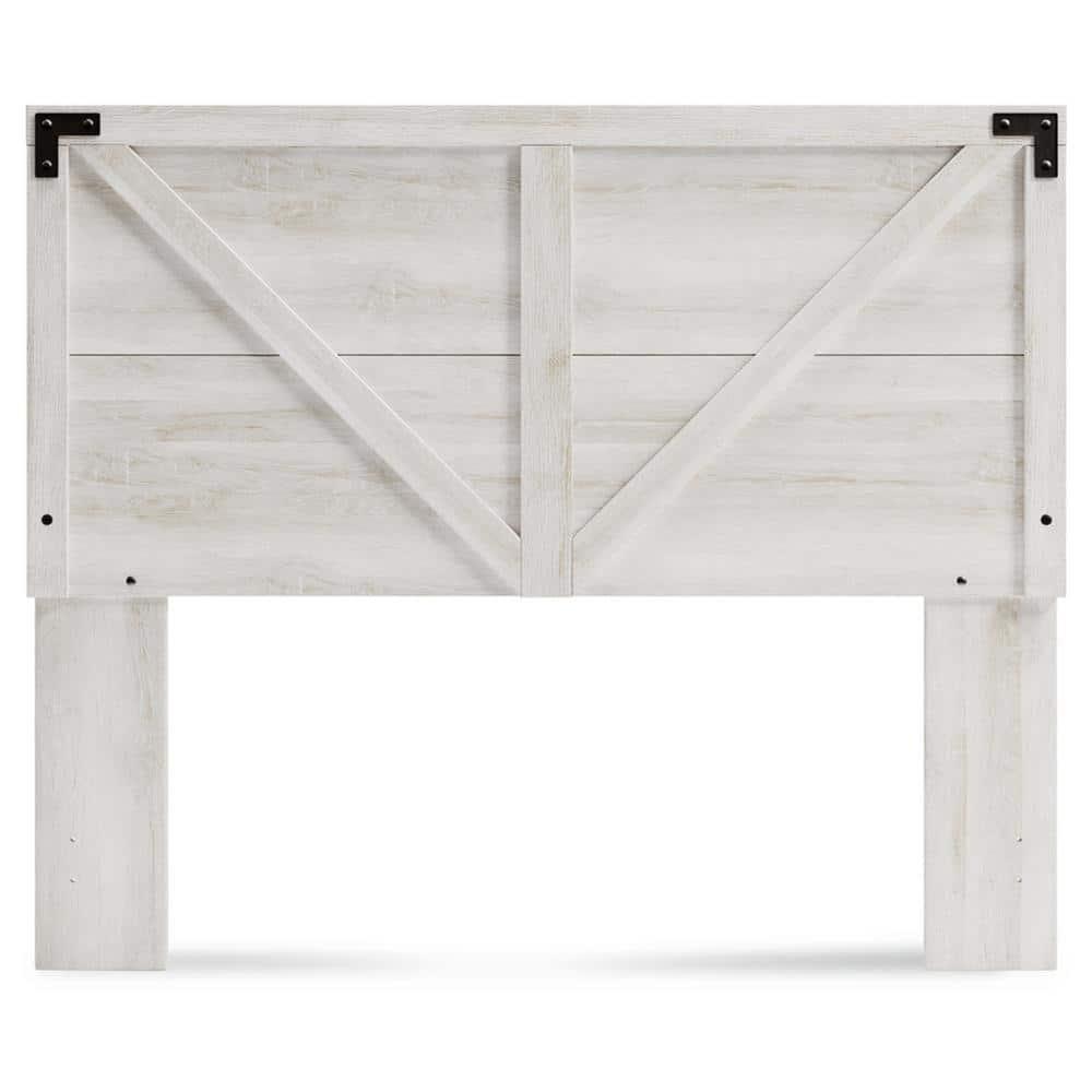 Queen Shawburn Panel Headboard White/Dark Gray - Signature Design by Ashley: Crossbuck Detail, Wood Frame Mounted