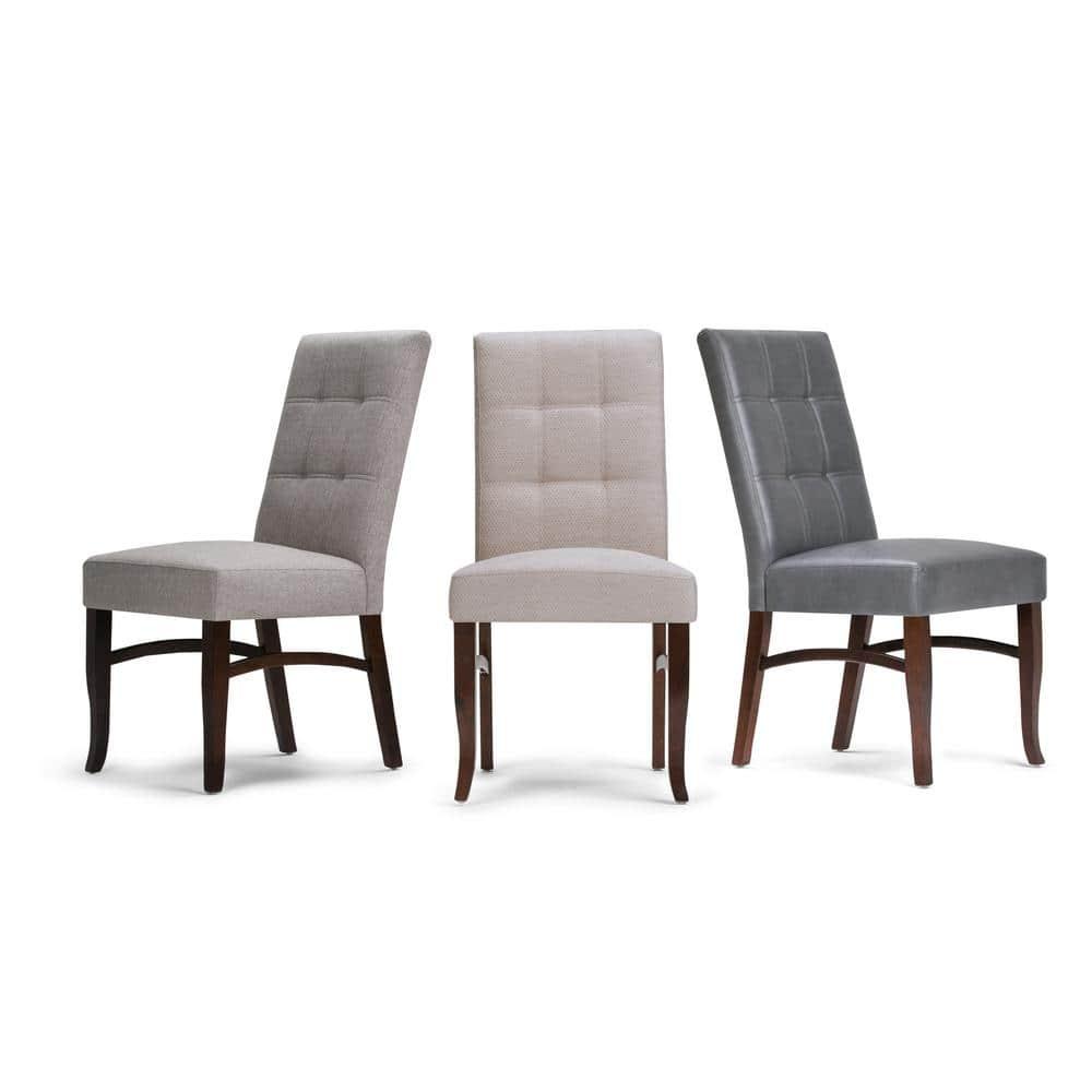 Simpli Home Ezra Dining Chair (Set of 2) in Stone Grey
