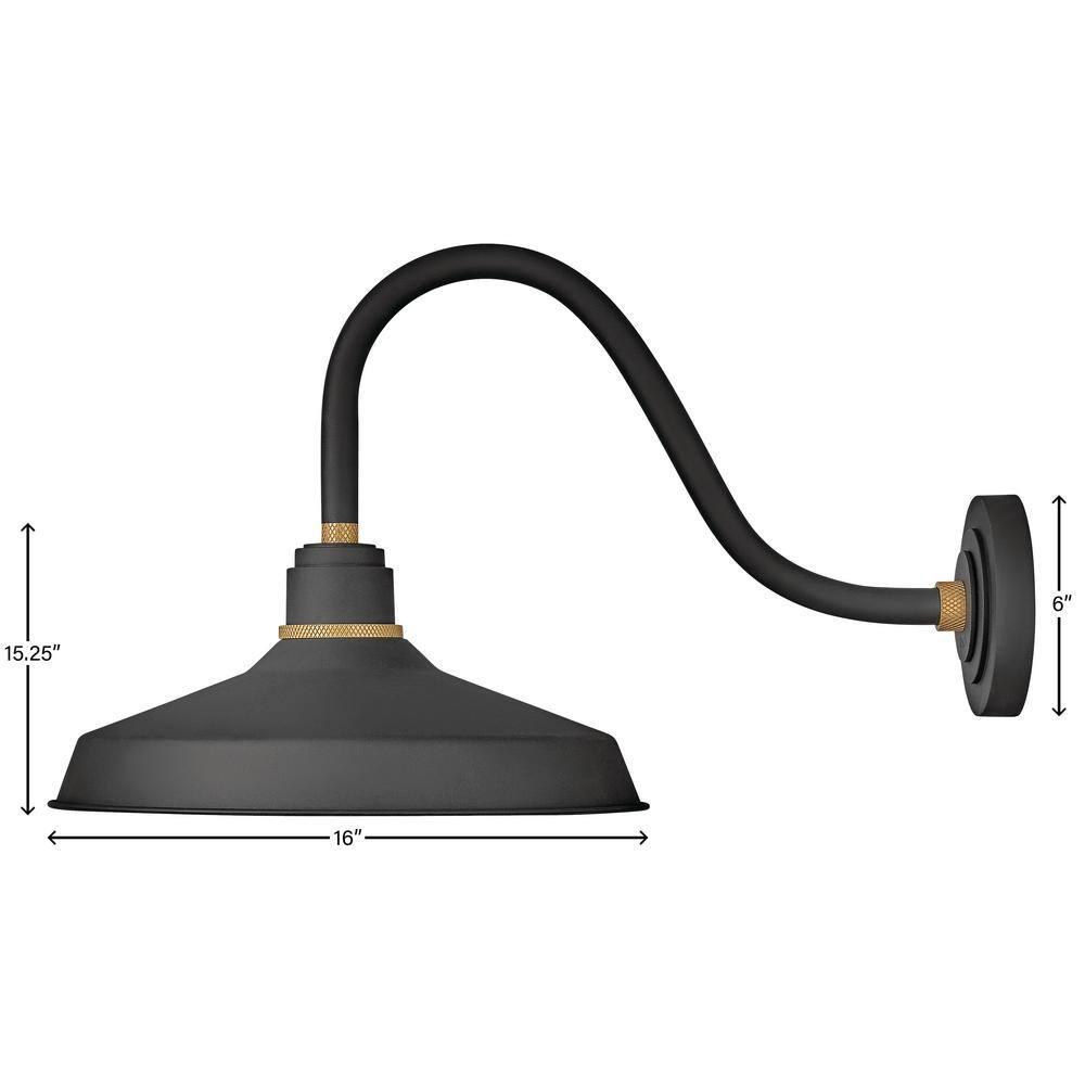 1 Light Small Outdoor Gooseneck Barn Light Traditional And Industrial Style 9.5 Inch Wide By 9.25 Inch High-Textured Black Finish Hinkley Lighting