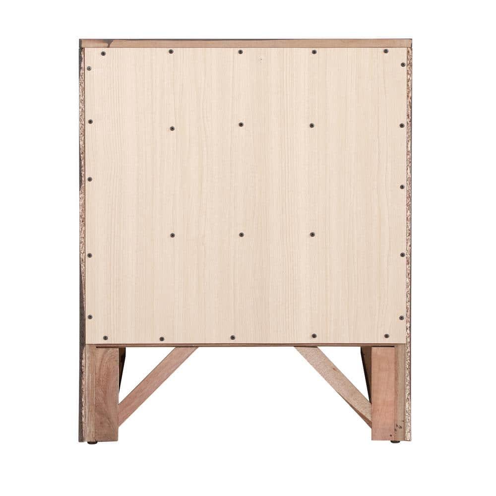 Passion Furniture Marilla 3-Drawer Cherry Nightstand (28 in. H x 23 in. W x 17 in. D)