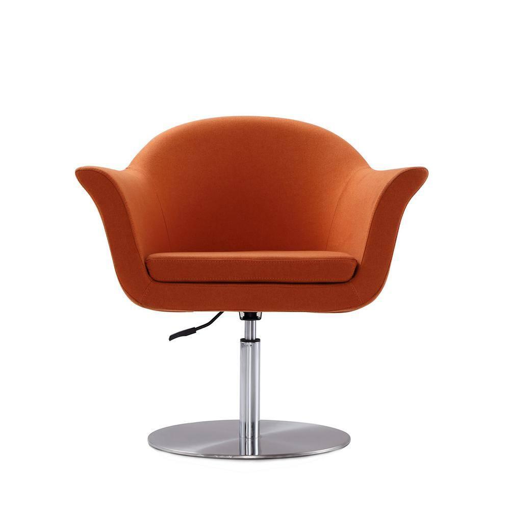 Voyager Swivel Adjustable Accent Chair, Orange