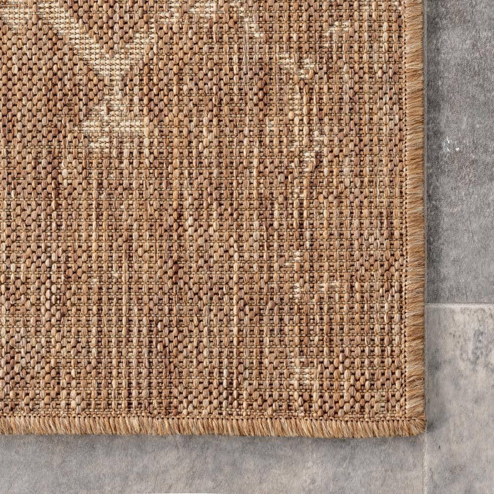 Nuloom Grayson Trellis 8x10 Indoor/Outdoor Area Rug for Living Room Patio Deck Front Porch Kitchen, Brown/Ivory