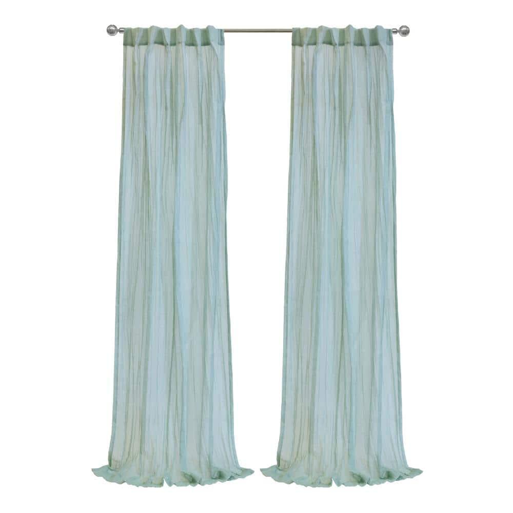 Habitat Paloma Sheer Dual Header Stylish and Functional Curtain Panel 52" x 84" Pale Thyme