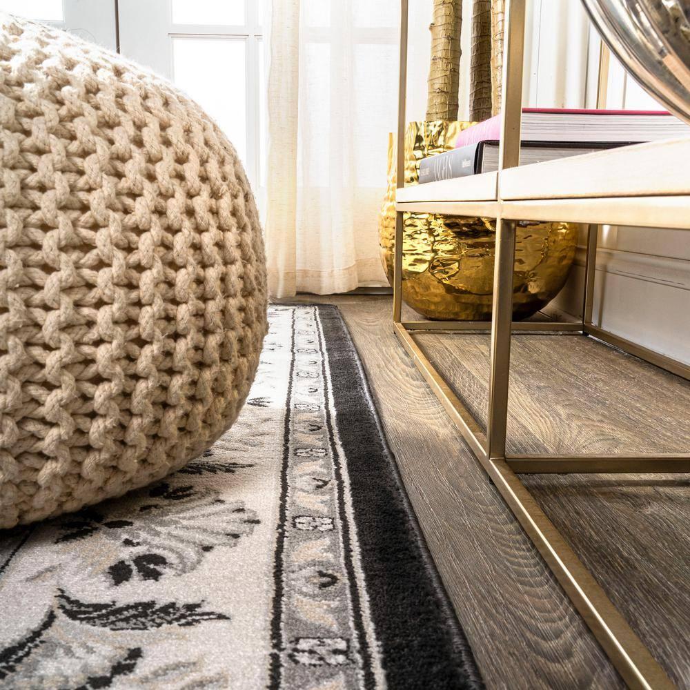 5'x 8' Cherie French Cottage Area Rug, Black/Cream - JONATHAN Y
