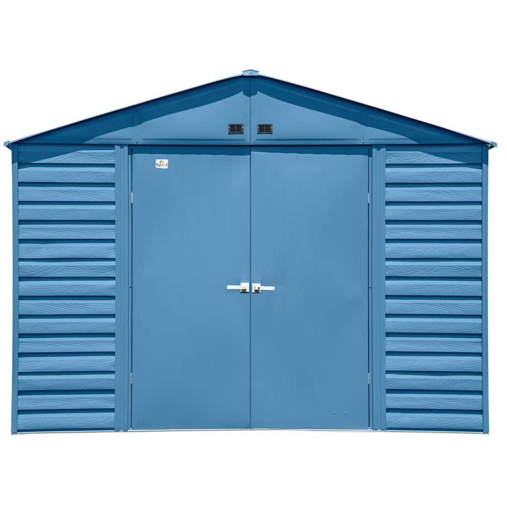Arrow Select Steel Storage Shed Steel Storage Shed, 10x12, Blue Grey
