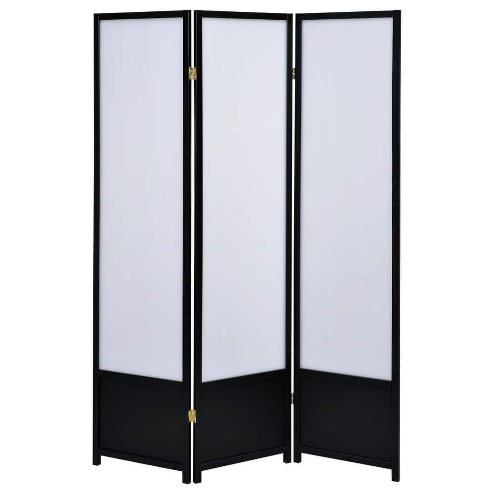 Coaster Home Furnishings Calix 3-panel Folding Floor Screen Translucent and Black