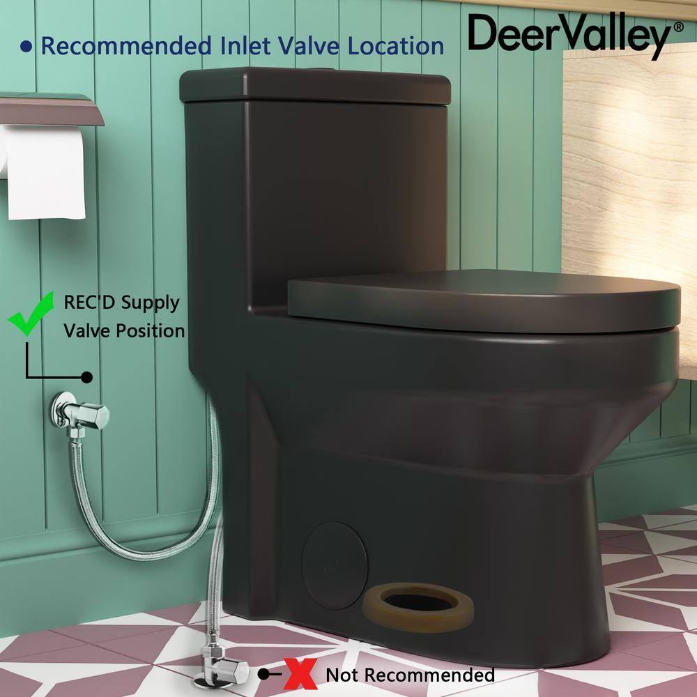 DeerValley Liberty Compact Toilets One-Piece Toilet With High-Efficiency Flush Round Toilet for Space-Saving Floor Mounted (Seat Included)