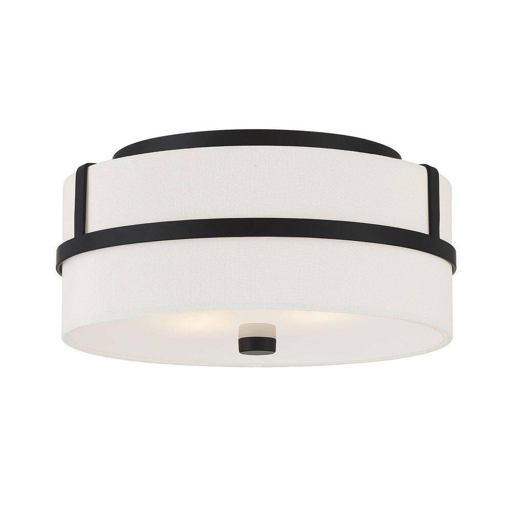 Trade Winds Lighting 2-Light Ceiling Light In Matte Black
