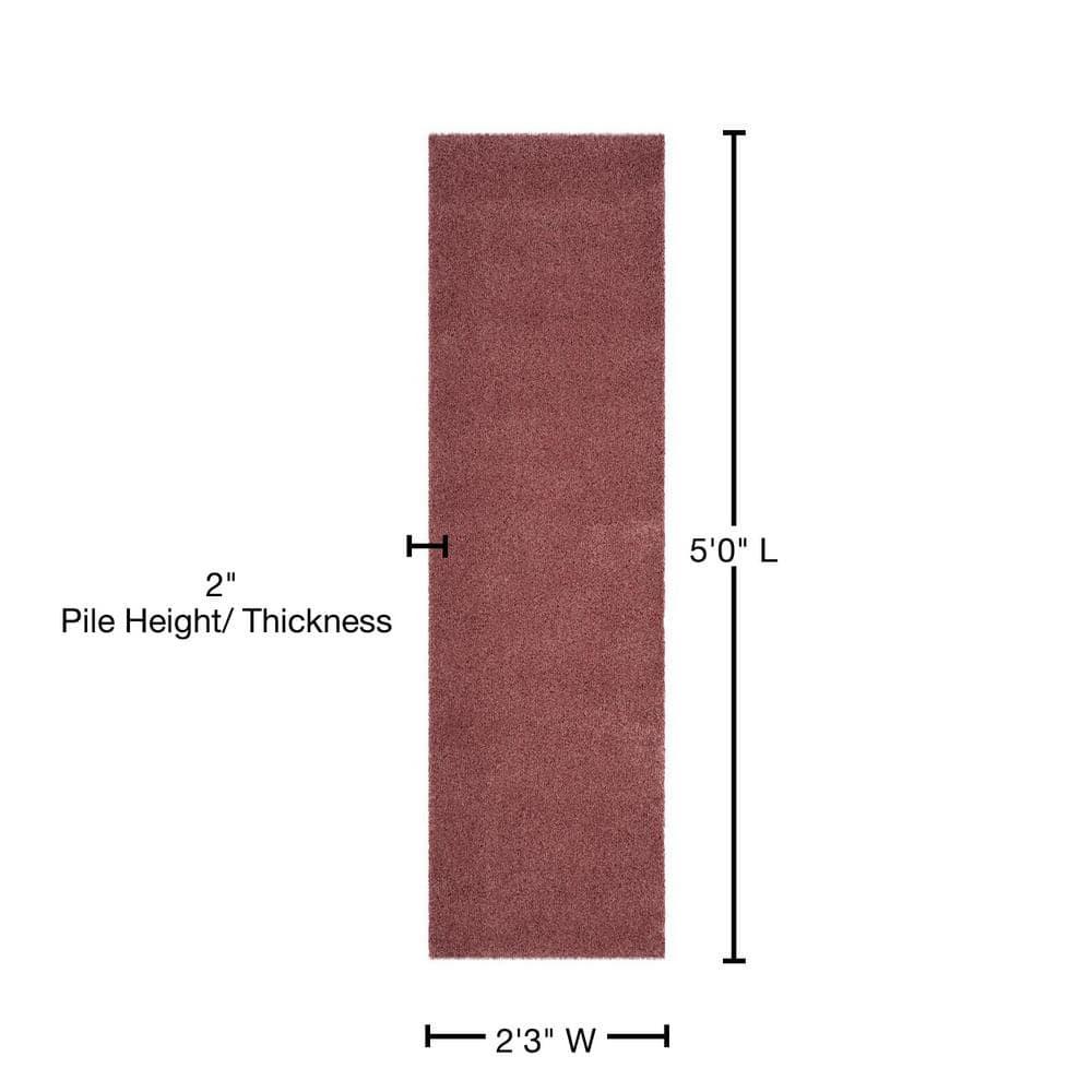 Shag SG151 Power Loomed Accent Rug - Rose - 2'3"x5' - Safavieh.