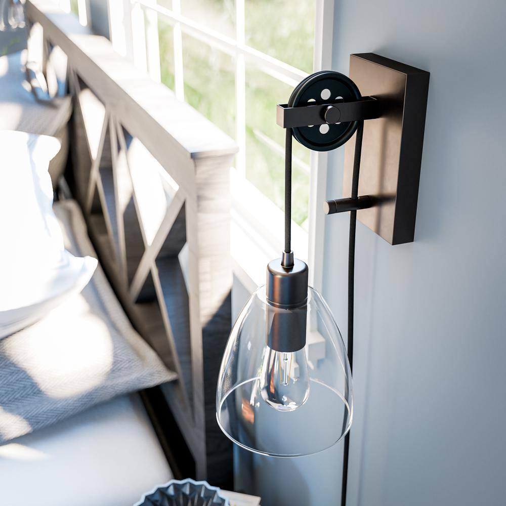 Edis 6 in. Bronze 1-Light Wall Sconce