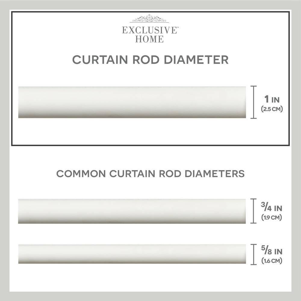 EXCLUSIVE HOME Rope Knot 1" Curtain Rod and Coordinating Finial Set, Matte White, Adjustable 36"-72"