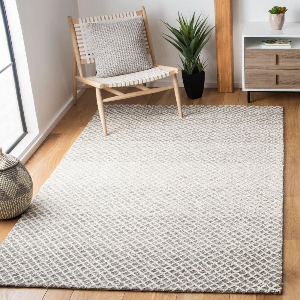 Micro-Loop MLP353 Hand Tufted Indoor Area Rug - Grey/Ivory - 5'x5' - Safavieh
