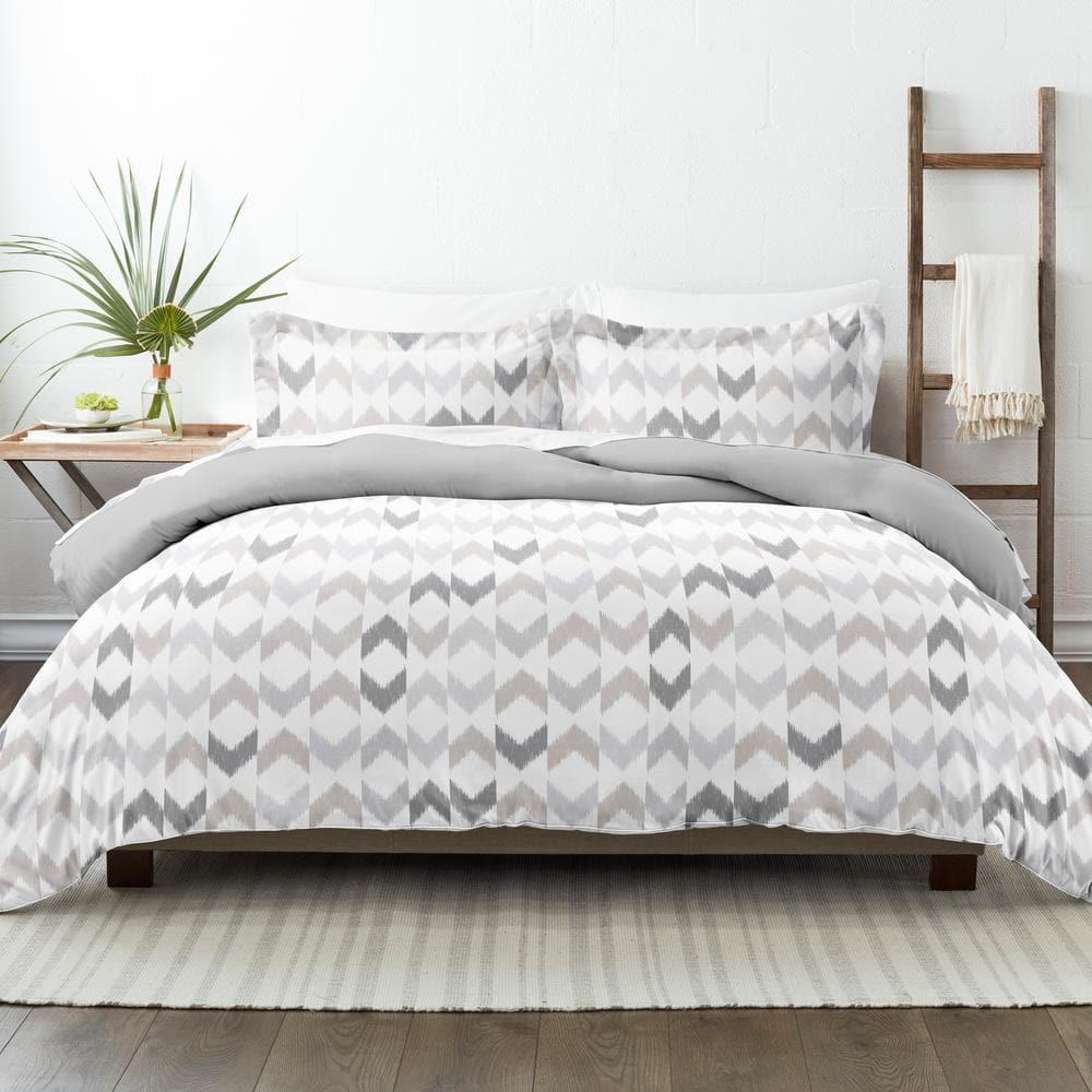 IEnjoy Home Reversible Chevron Pattern 3-Piece Duvet Cover Set