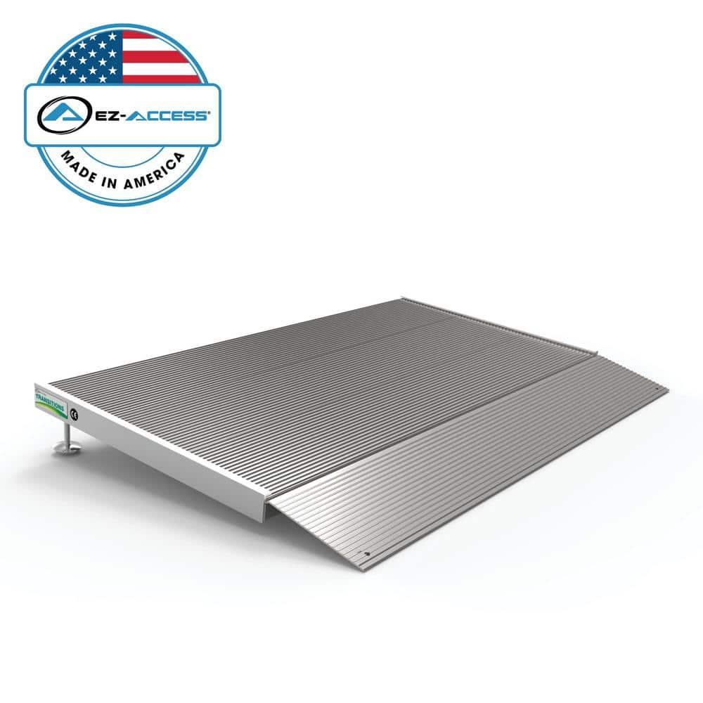 EZ-ACCESS TRANSITIONS 24 Inch Portable Self Supporting Aluminum Angled Entry Threshold Ramp Ideal for Uneven Surfaces or Single Step Rises