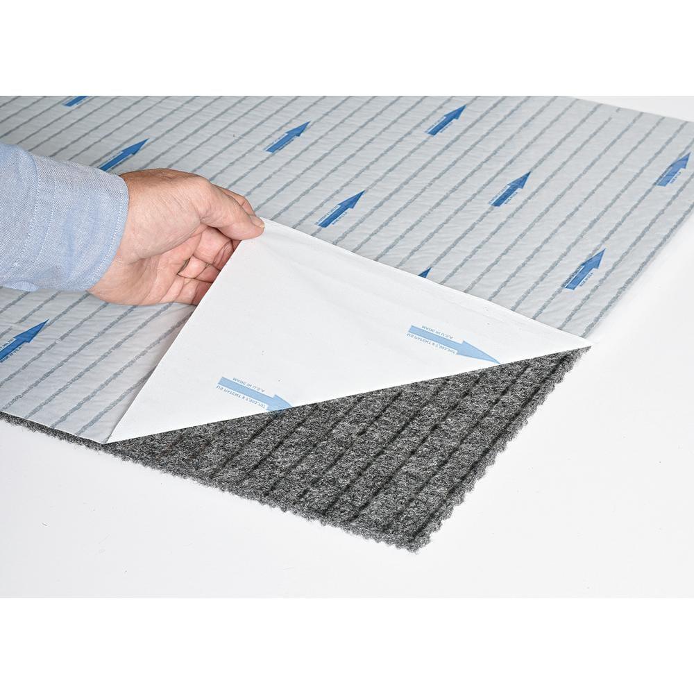 24" 15pk Ribbed Carpet Tiles Chestnut - Foss Floors: Indoor/Outdoor, Peel & Stick, Woven Polyester