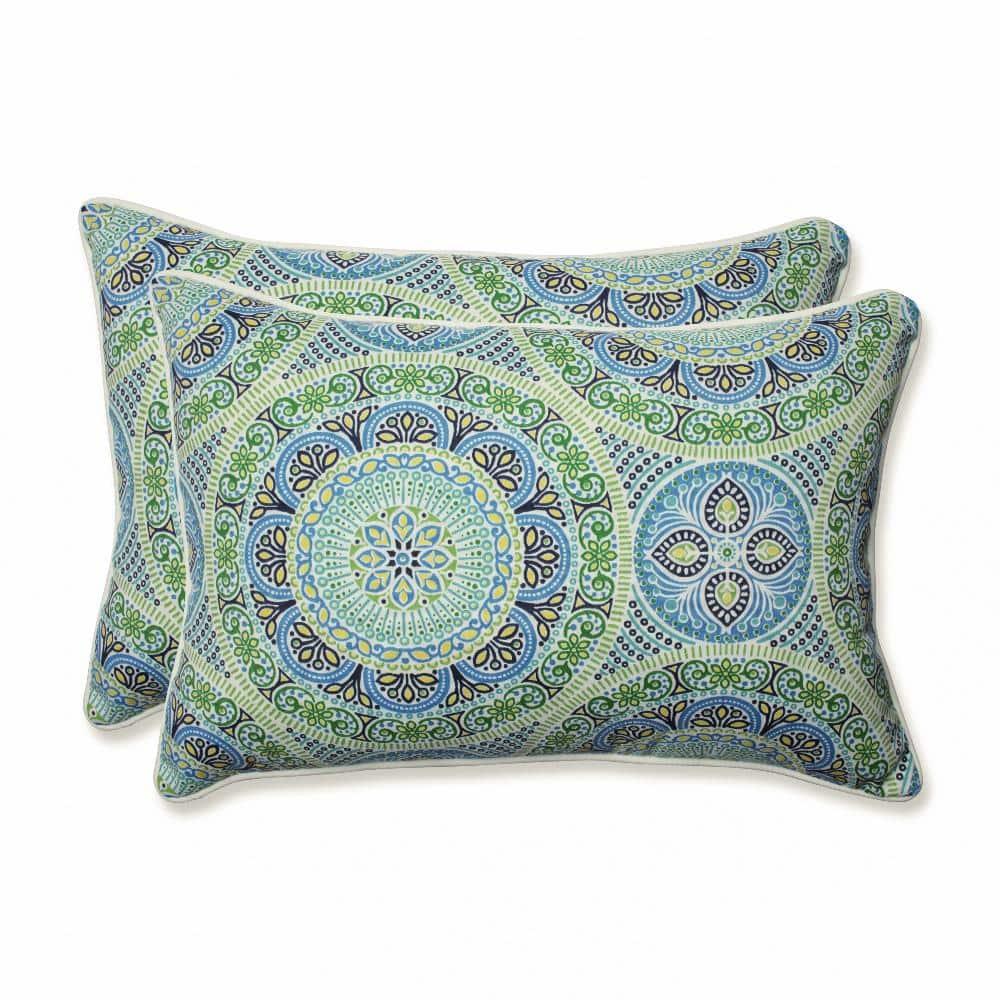 Pillow Perfect Geometric Indoor/Outdoor Reversible Throw Pillow (Set of 2)