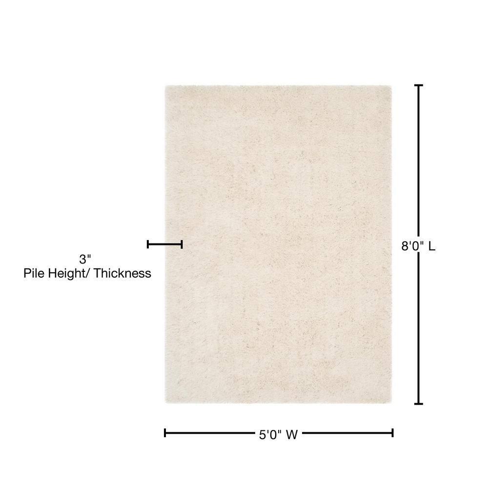 Venice Shag SG256 Hand Tufted Indoor Area Rug - Pearl - 5'x8' - Safavieh