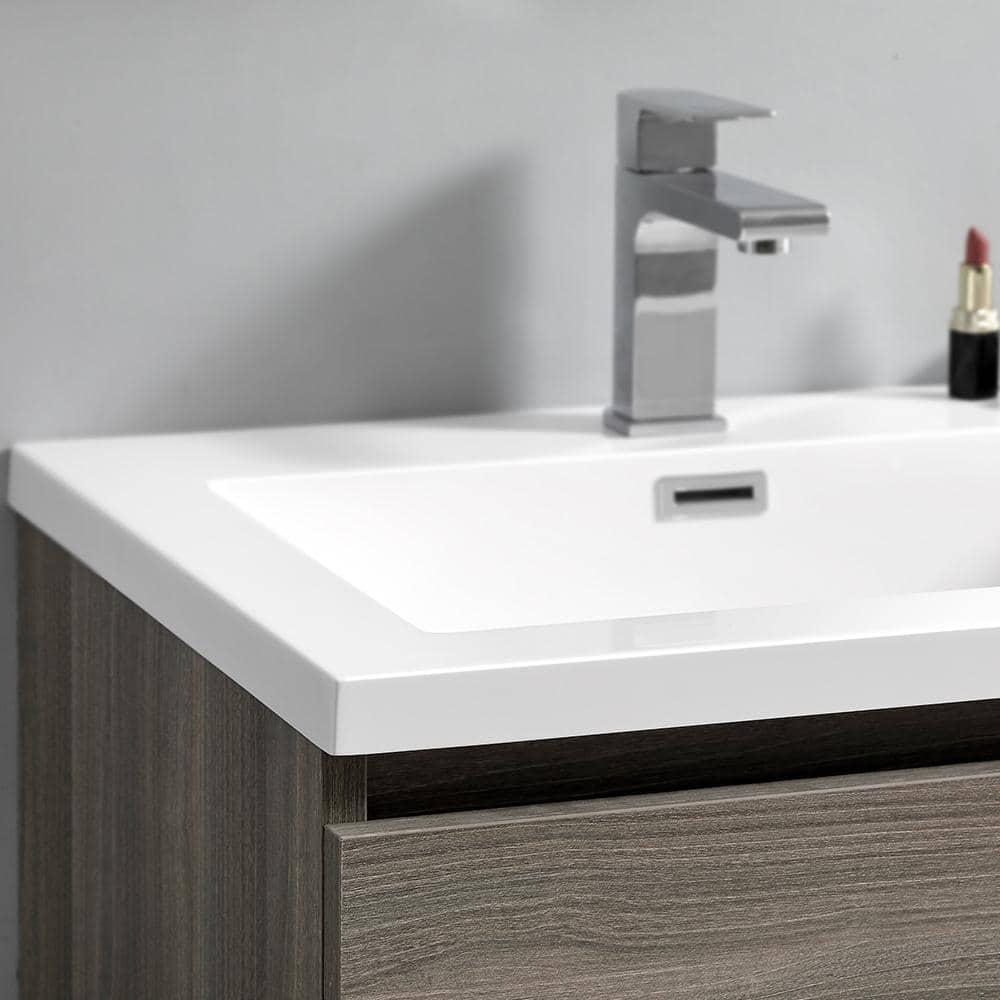 Lazzaro 24" Freestanding Modern Bathroom Vanity with Integrated Single Sink - Faucet Not Included