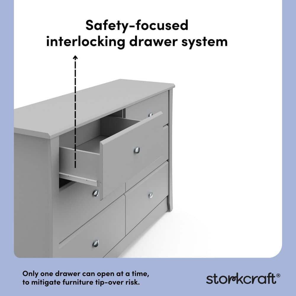 Crescent 6 Drawer Double Dresser