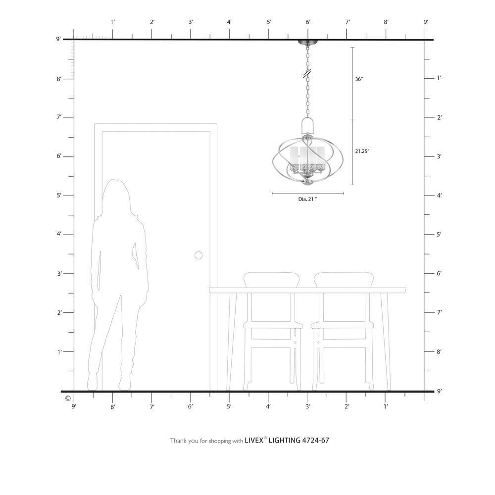Livex Lighting Westfield 4 - Light Chandelier in Olde Bronze