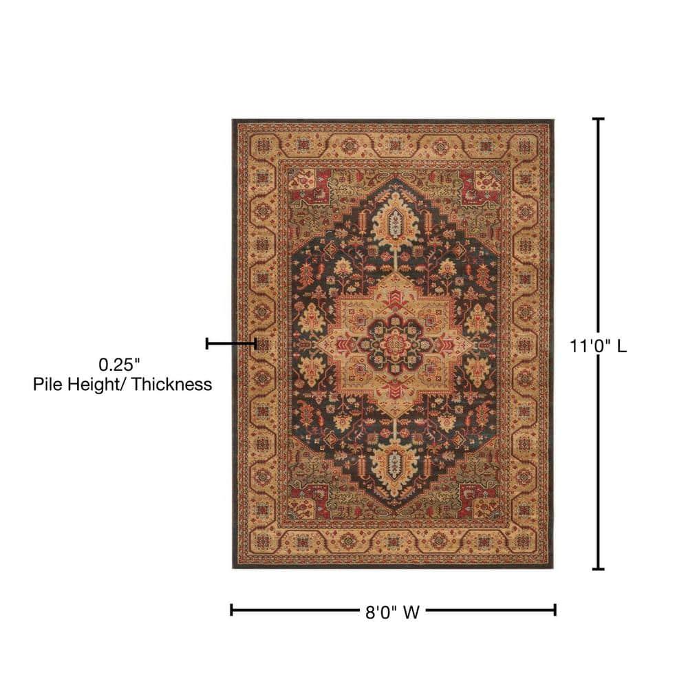 Mahal MAH656 Power Loomed Indoor Area Rug - Navy/Natural - 8'x11' - Safavieh.