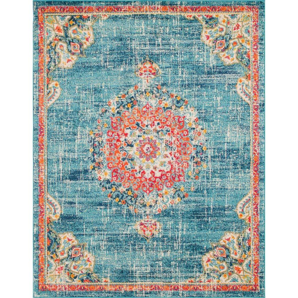 Unique Loom Penrose Collection Area Rug - Alexis (7' 10" x 10' Rectangle Blue/Gray)