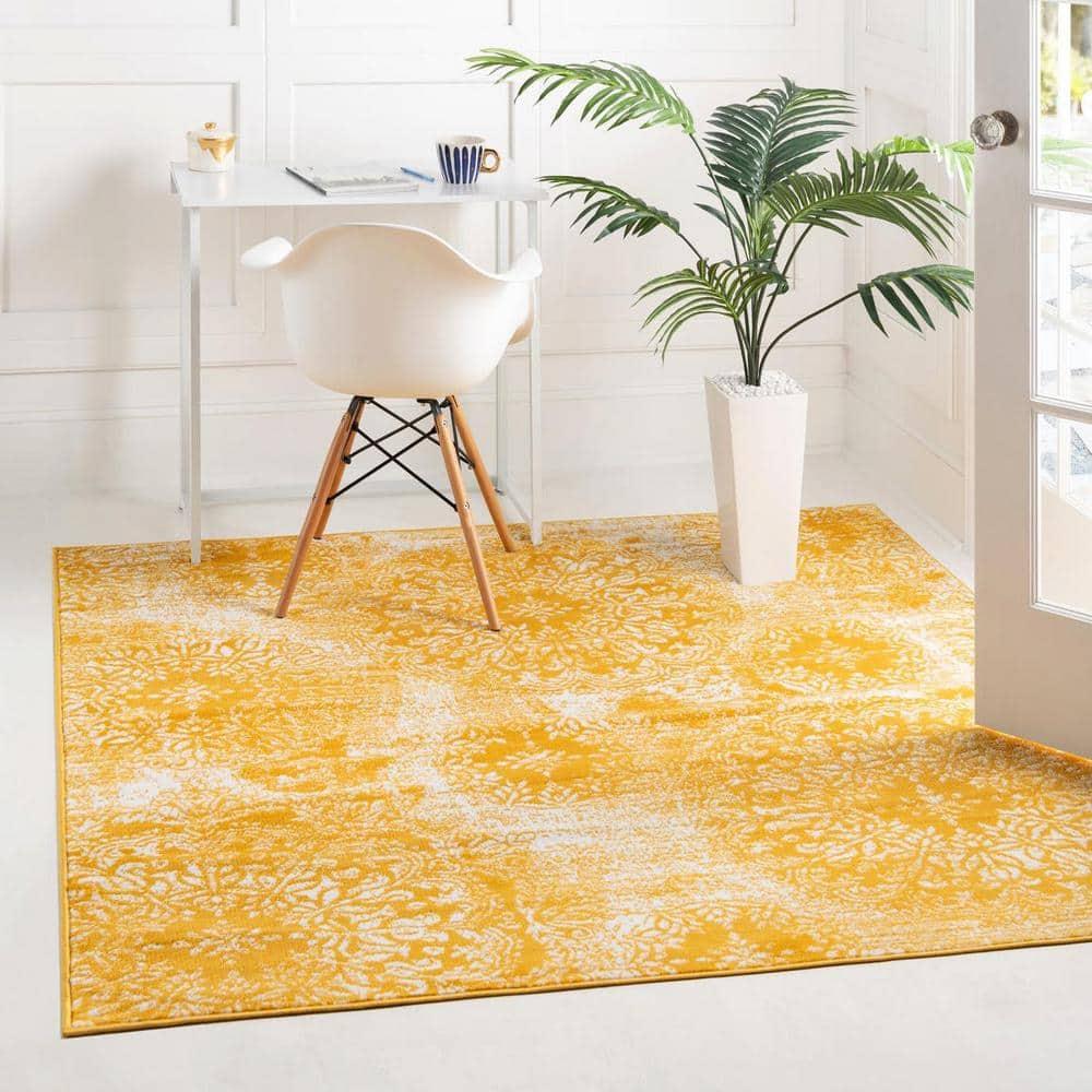 Unique Loom 6' 0 x 6' 0 Sofia Grand Yellow Area Rug
