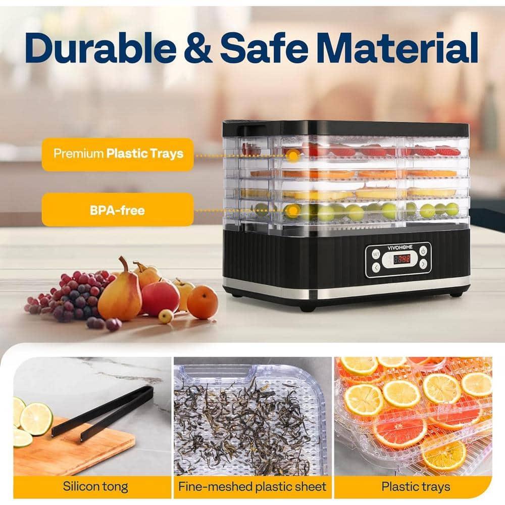 SPECSTAR Electric 5 Trays Food Dehydrator Machine, 400W Hydrator Machine with 72H Digital Timer and Temperature Control for Fruit Vegetable Meat Jerky Herb Beef Mushroom, Black