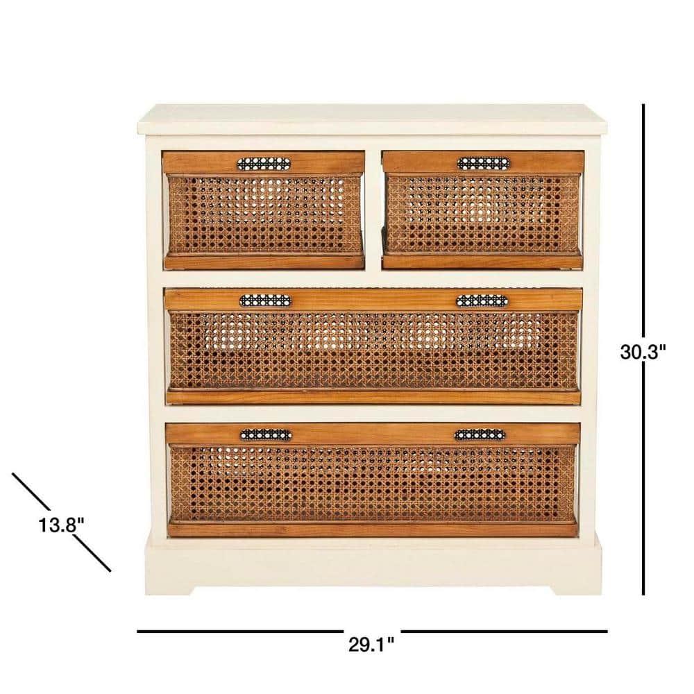 Jackson 4 Drawer Storage Unit - Barley/Cane Drawers - Safavieh.