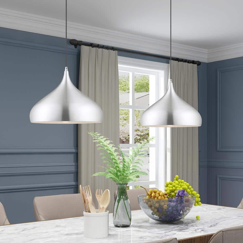 Livex Lighting Metal Shade 1 - Light Chandelier in  Brushed Aluminum