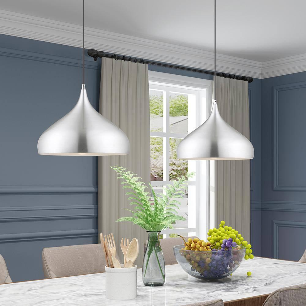 Livex Lighting Metal Shade 1 - Light Chandelier in  Brushed Aluminum