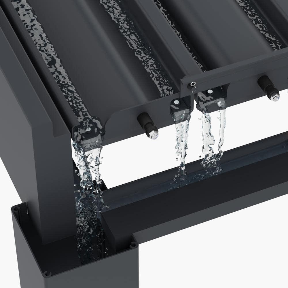 Paragon-Outdoor Grand Tuscan Aluminum Louvered Slate Gray Pergola