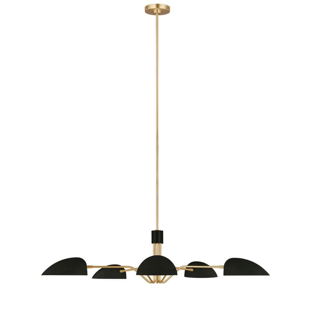 Midnight Black Steel 5-Light Sputnik Chandelier