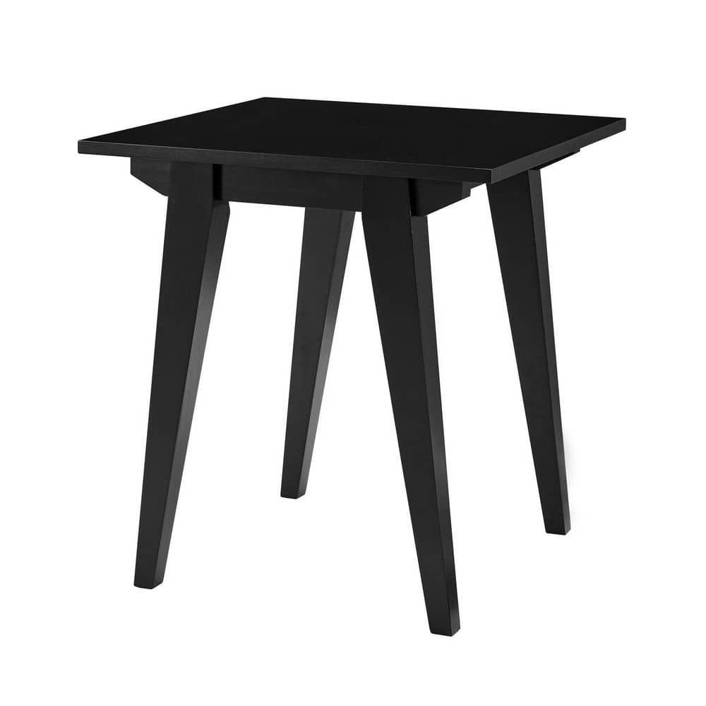 Minimalist Black Solid Wood Rectangular Side Table