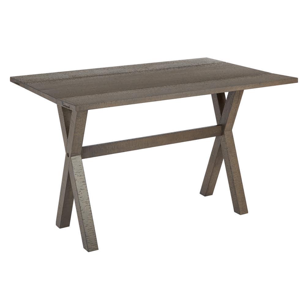 OSP Home Furnishings McKayla Flip Top Table in Distressed Washed Grey Finish