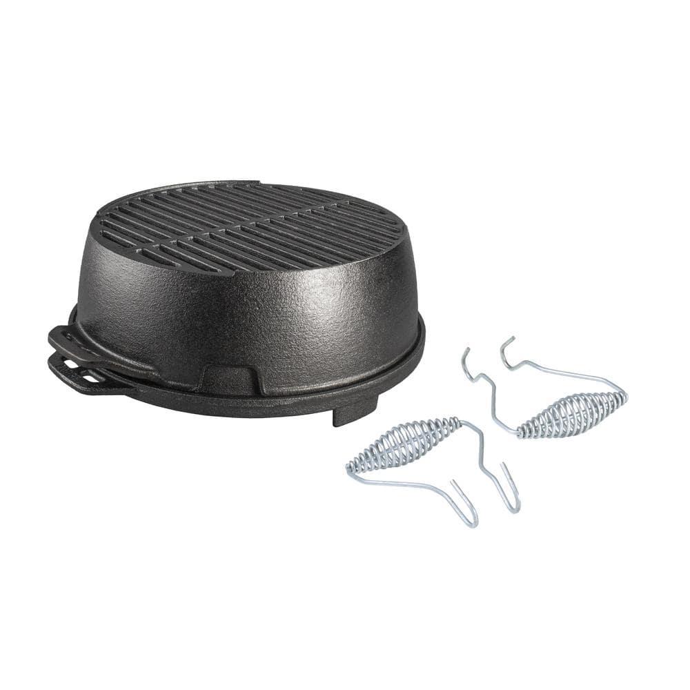 Lodge Cast Iron 12" Charcoal Camping Round Kickoff Grill