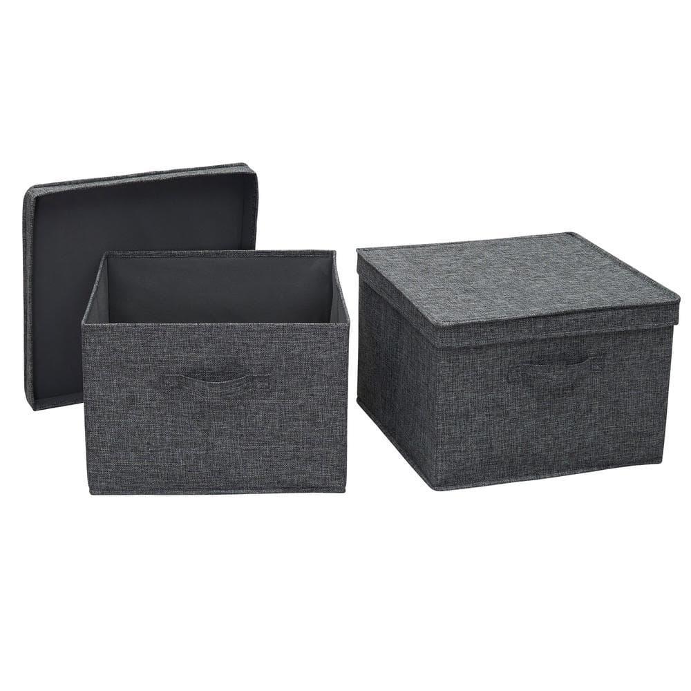 Household Essentials Household Essentials Wide Storage Box Fabric Bin (Set of 2)