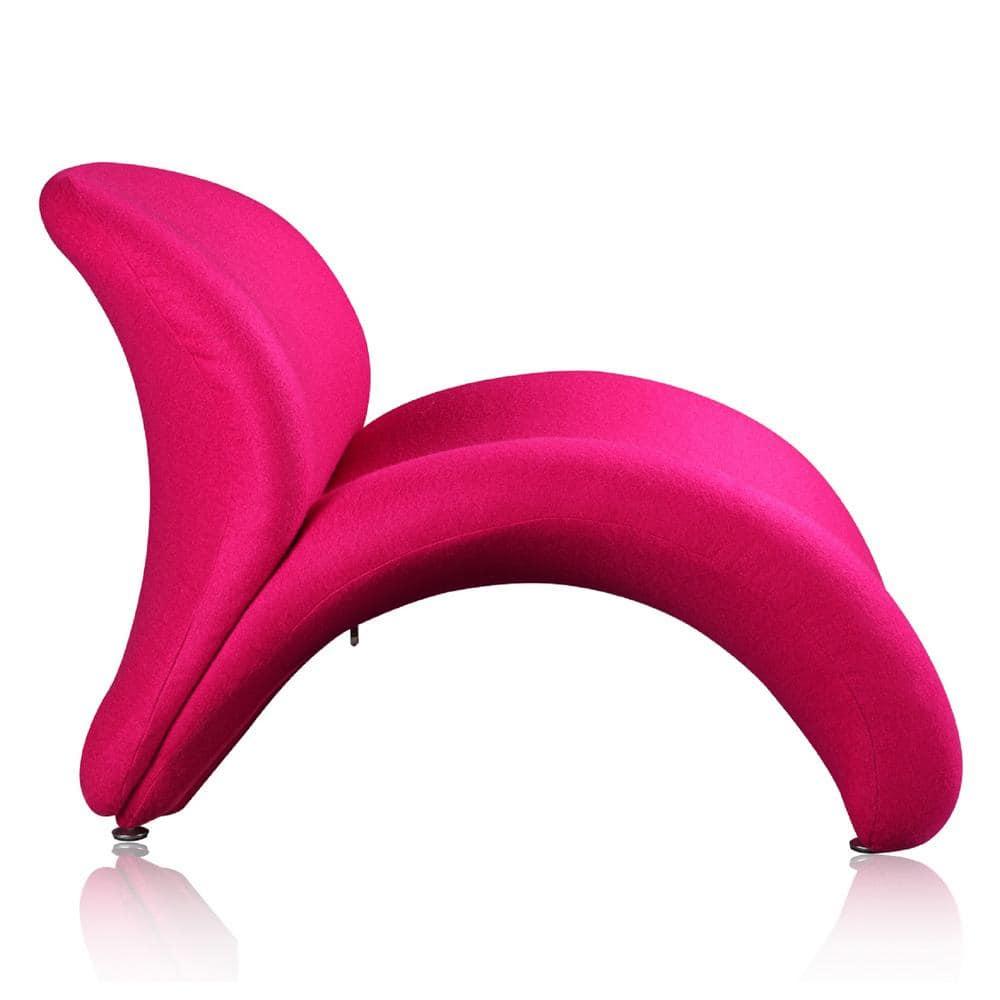 Manhattan Comfort Rosebud Wool Blend Fabric Accent Chair in Fuchsia Pink