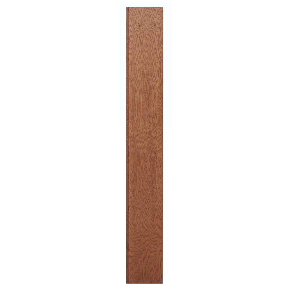 Traditional 84" Tall 12-Shelf Double Wide Wood Bookcase in Dry Oak