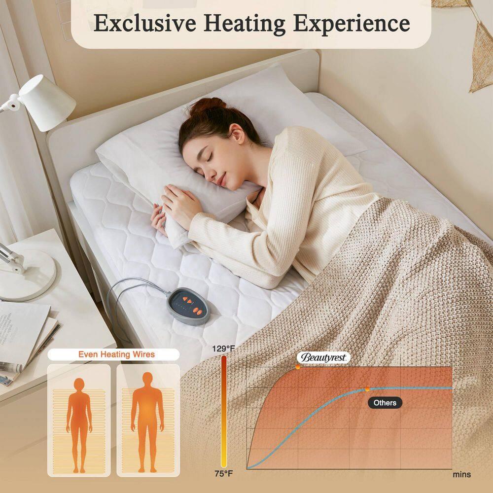 Beautyrest Heated Microfiber Mattress Pad with 3M Scotchgard
