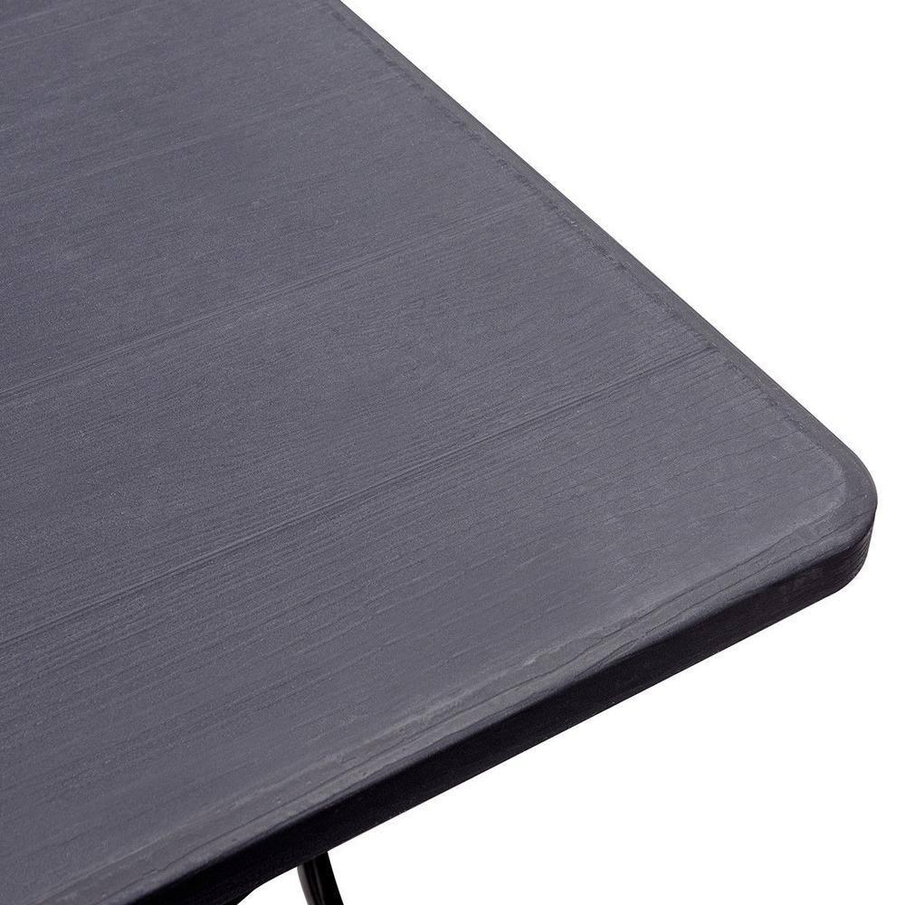 Costway Picnic Table Bench Set Outdoor Backyard Iron Patio Garden Party Dining All Weather Black