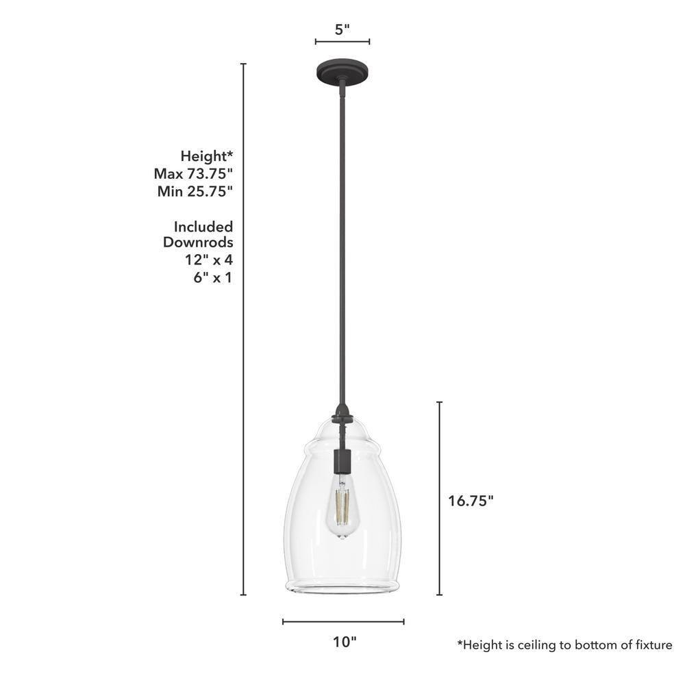 Dunshire 1 Light Noble Bronze Pendant with Glass