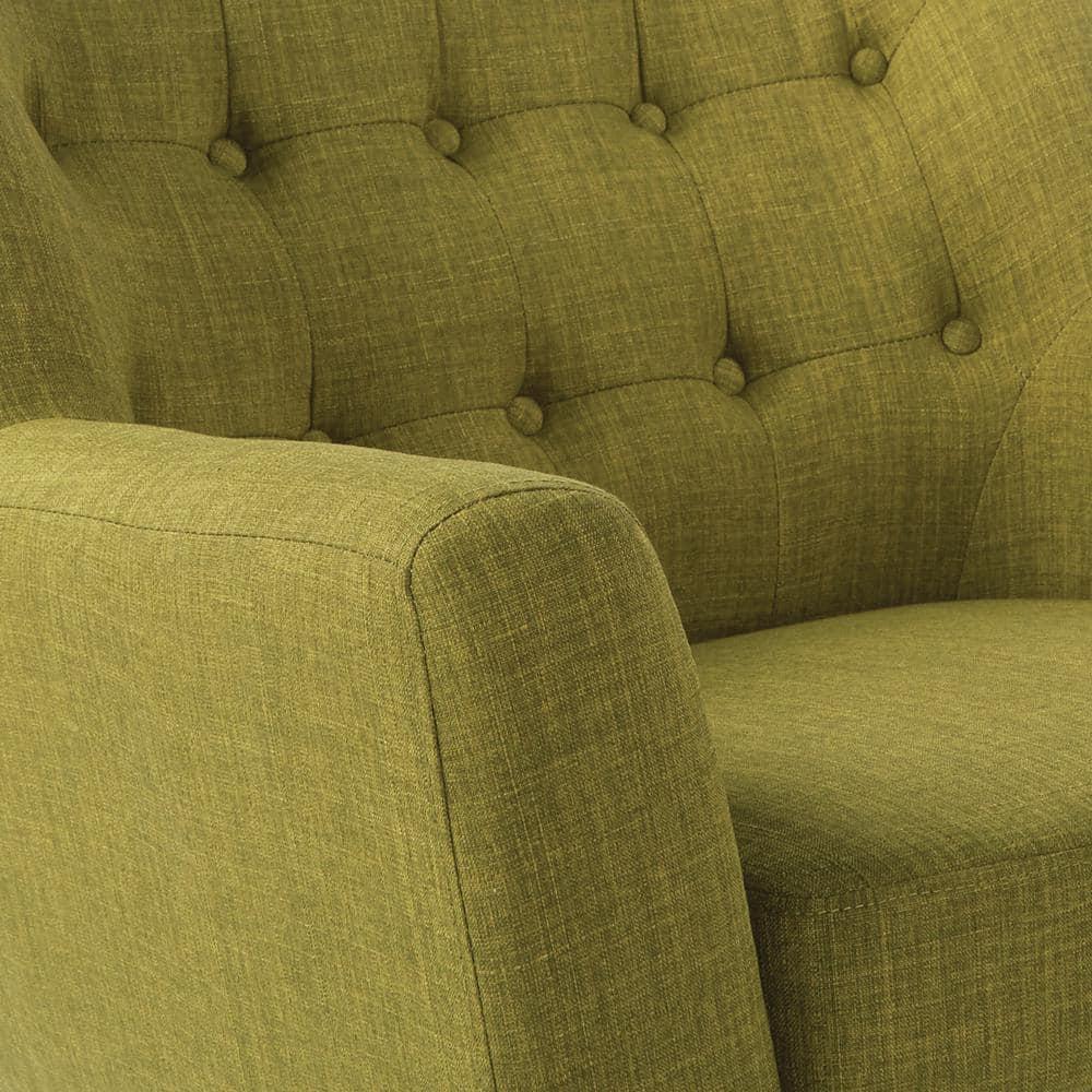Mill Lane Chair with Coffee Legs Green - OSP Home Furnishings: Upholstered Polyester, Mid-Century Modern