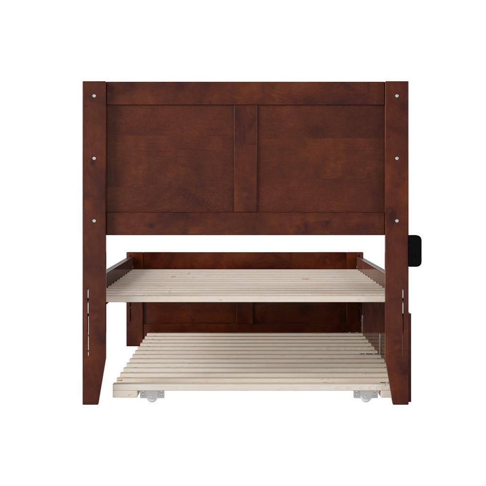 AFI Canyon Walnut Solid Wood Platform Bed with Matching Footboard & Twin Trundle, Twin