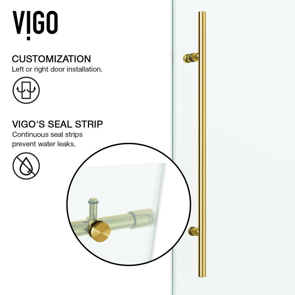 Elan E-Class 68-72" W x 76" H Sliding Frameless Shower Door with 3/8" Clear Glass